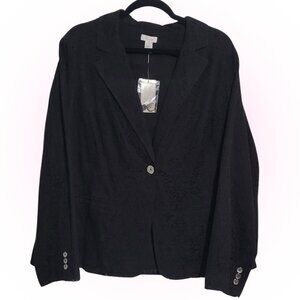 ELEGANT BLACK LACE NWT WOMEN'S BLAZER CHICO'S 3 XL 1X
